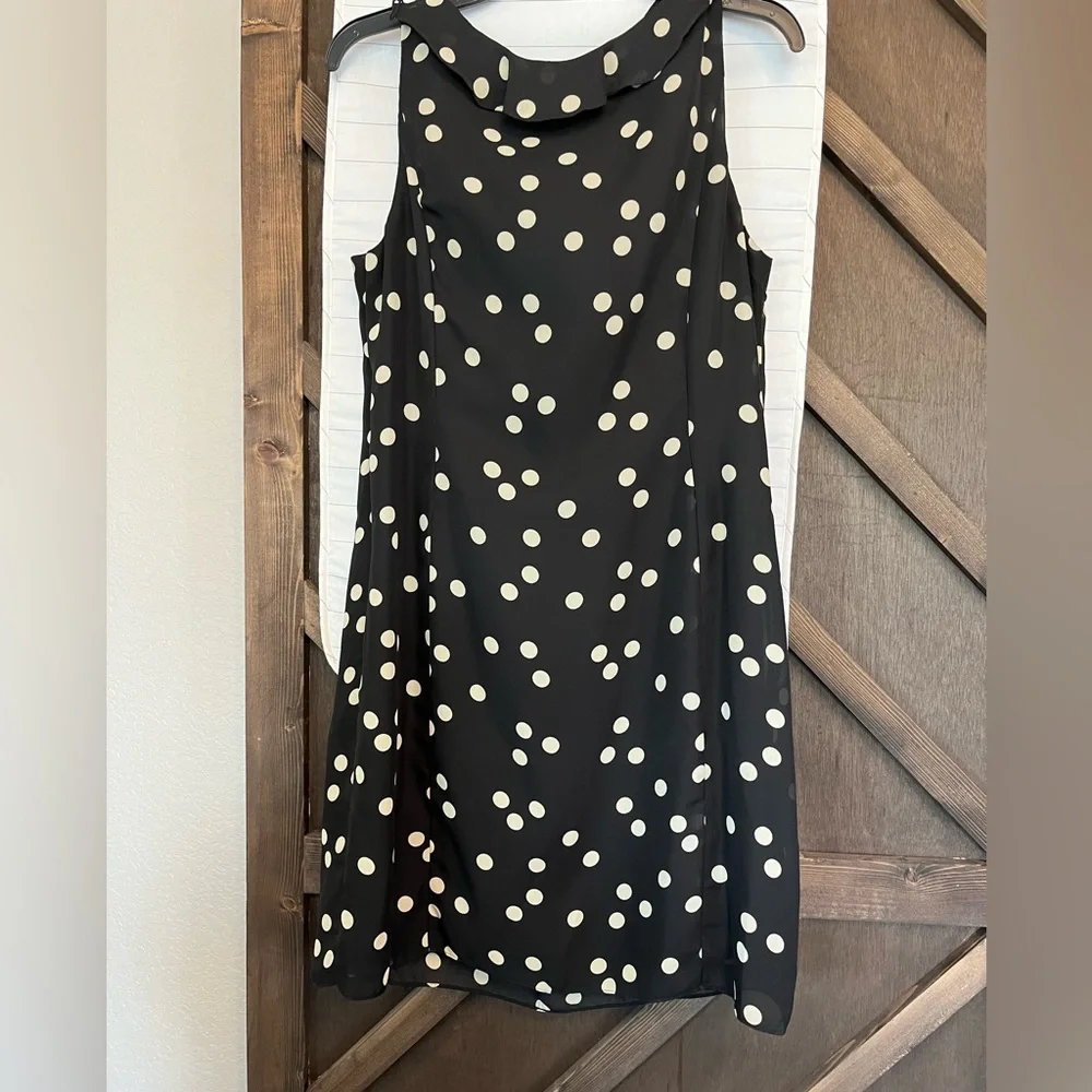 Adrianna Pappel Polka Dot Ruffle Dress Size 14 - Picture 3 of 6